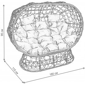 Диван из ротанга Лежебока