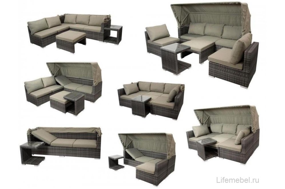 Диван из ротанга AFM-320 бежевый