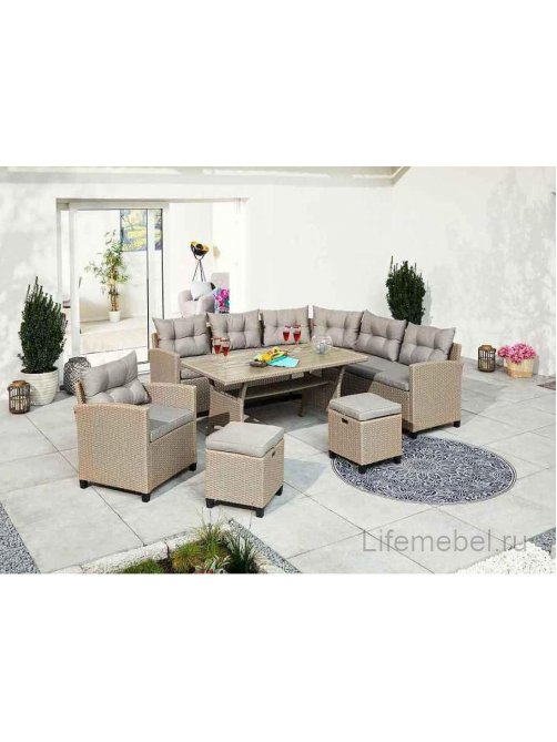 Комплект для отдыха из ротанга AFM-373B бежевый