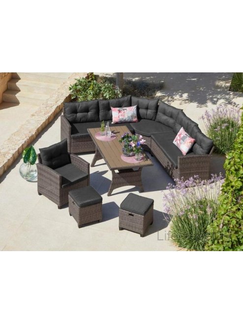 Комплект для отдыха из ротанга AFM-373G серый