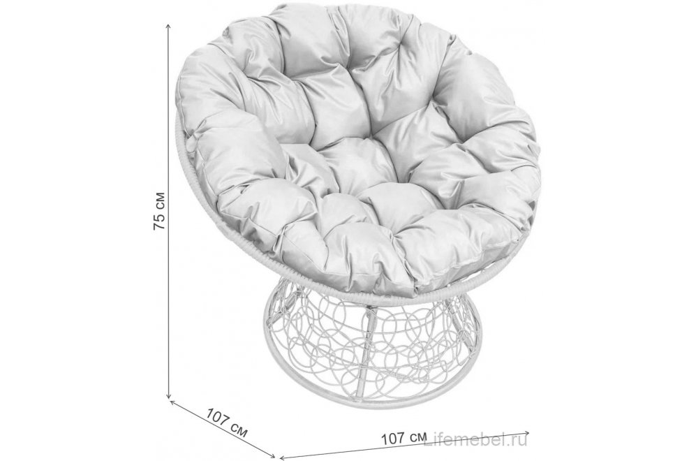Комплект для отдыха из ротанга Мамасан Папасан коричневый / зелёная подушка