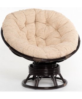 Кресло из ротанга Papasan 23/01B темный коньяк рогожка