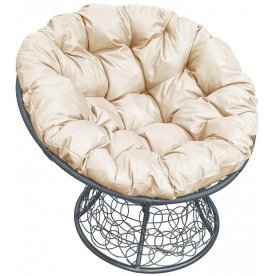 Кресло из ротанга Папасан Р110Н серый / бежевый