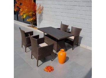 Обеденный комплект из ротанга AM-196B/T196 для сада