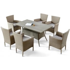 Обеденный комплект из ротанга AFM-195-6Pcs