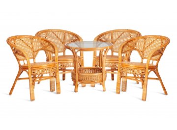 Обеденный комплект из ротанга Pelangi 02/15