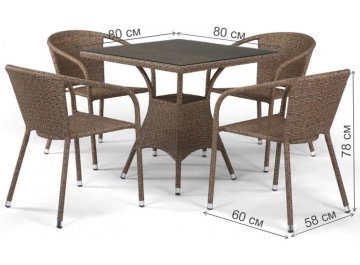 Обеденный комплект T197BT/Y137C-W56 4+1