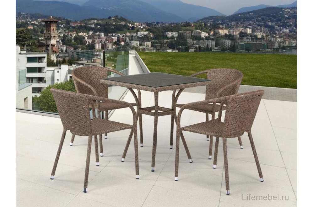 Обеденный комплект T282BNT/Y137C-W56 light brown