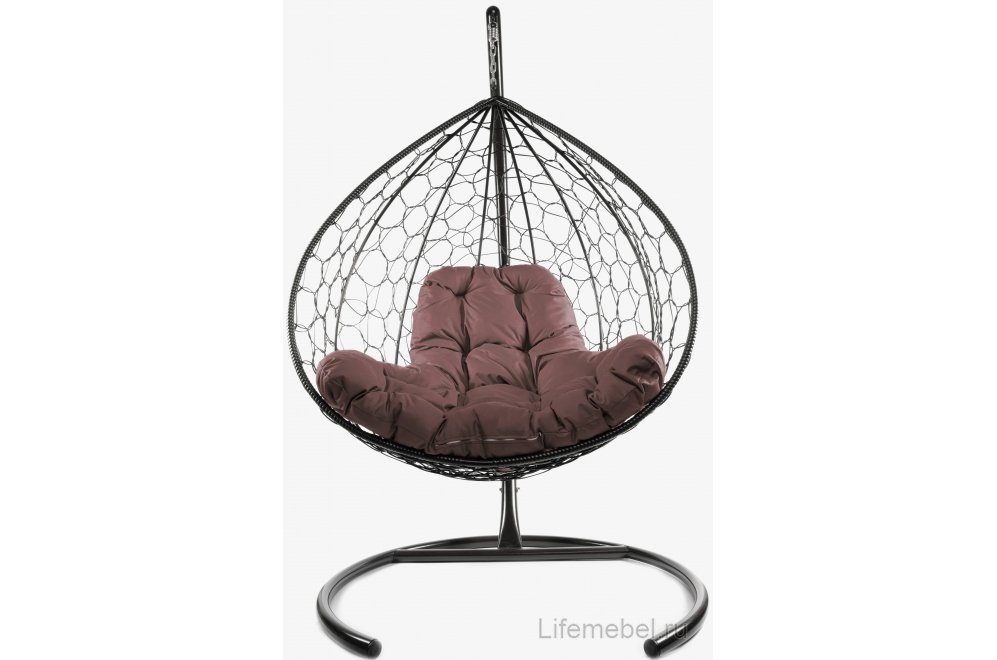 Подвесное кресло XL коричневый / коричневая подушка