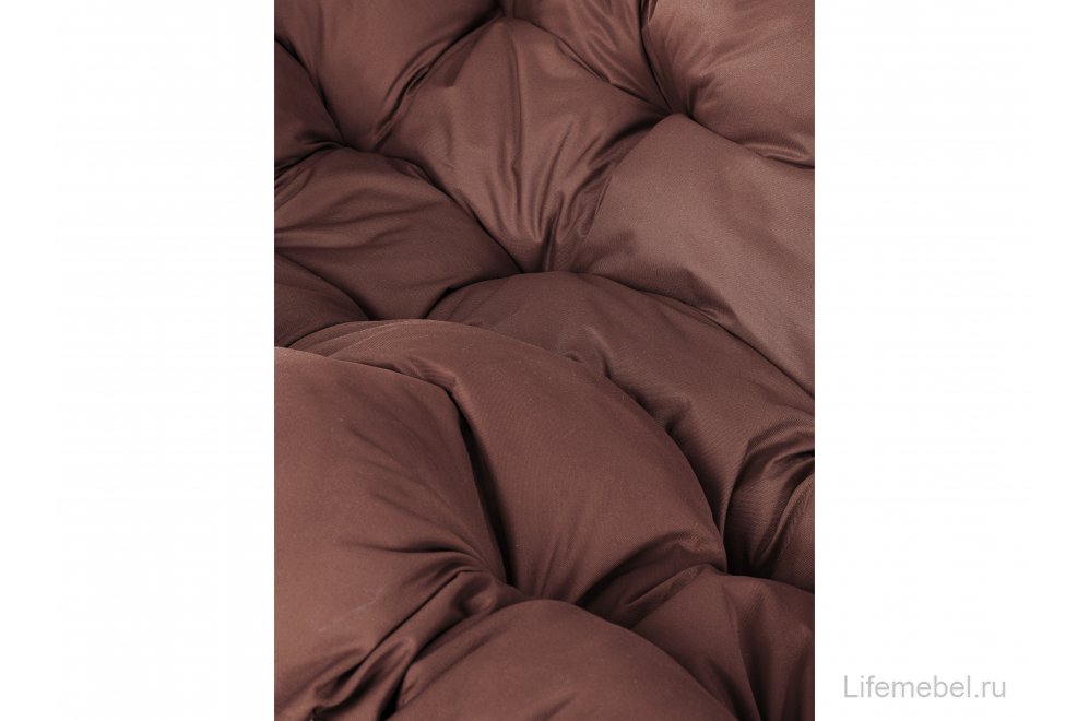 Подвесной диван Лежебока белый / коричневая подушка