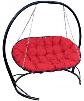 Подвесной диван Мамасан черный / красный