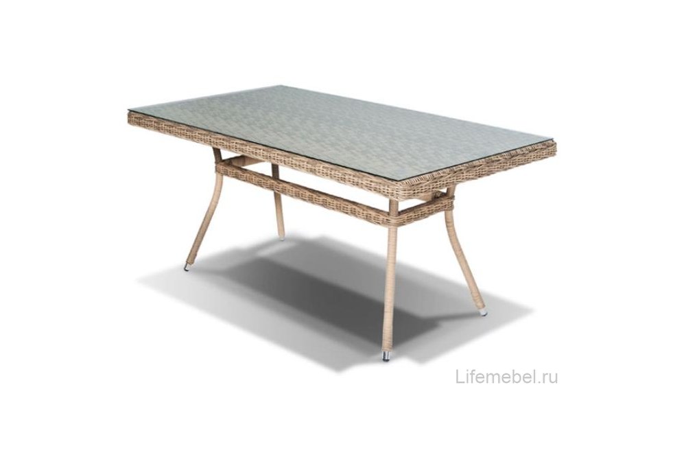 Обеденный стол из ротанга Тали 160 соломенный