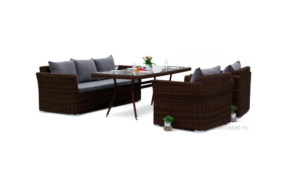 Стол из ротанга Тали 200 коричневый