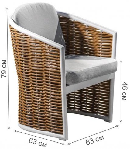 Кресло из ротанга Мэвис 39AR-KRES-403 BEL белое