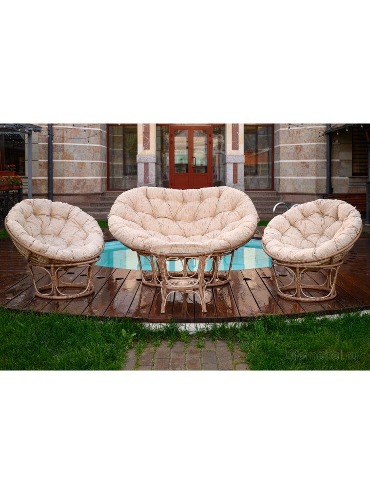 Кресло из ротанга Papasan бамбук