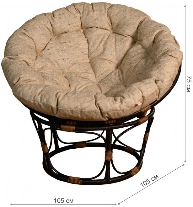 Кресло из ротанга Papasan коричневый