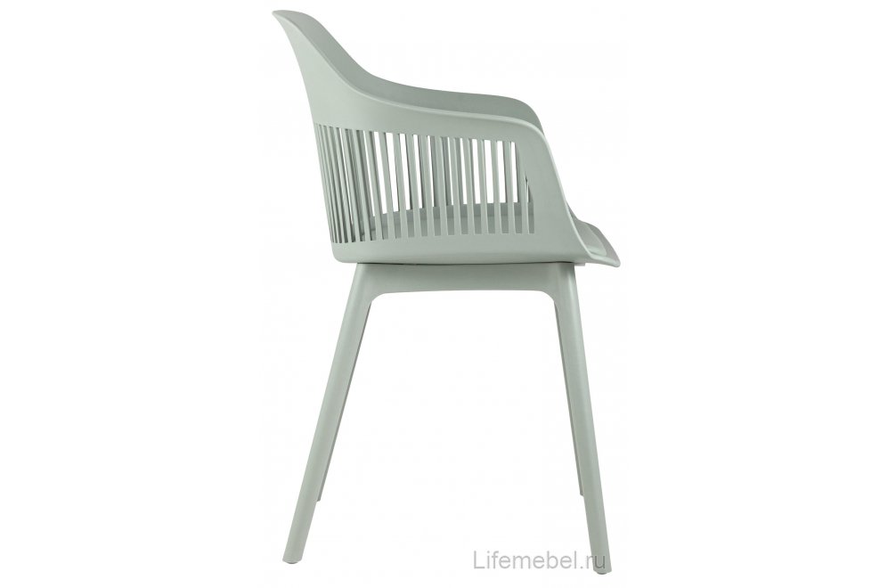 Пластиковый стул Донателло с подушкой серо-зеленый