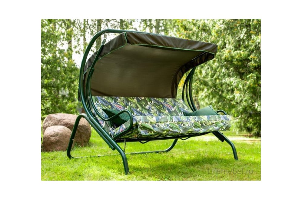 Качели садовые Алекс с927 зеленый / разноцветный / листья