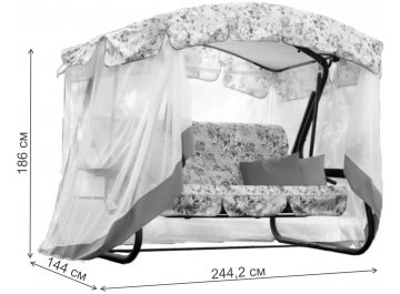 Качели садовые Турин Премиум flower с1203