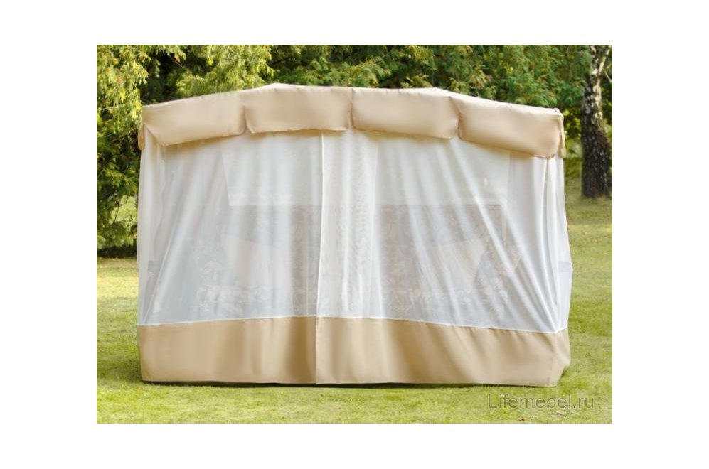 Садовые качели Александрия коричневые / бежевые