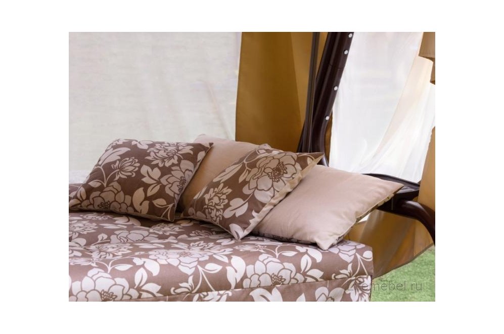 Садовые качели Александрия коричневые / бежевые