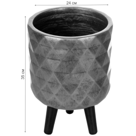 Кашпо Даймонд DMND-RND-24-SLV