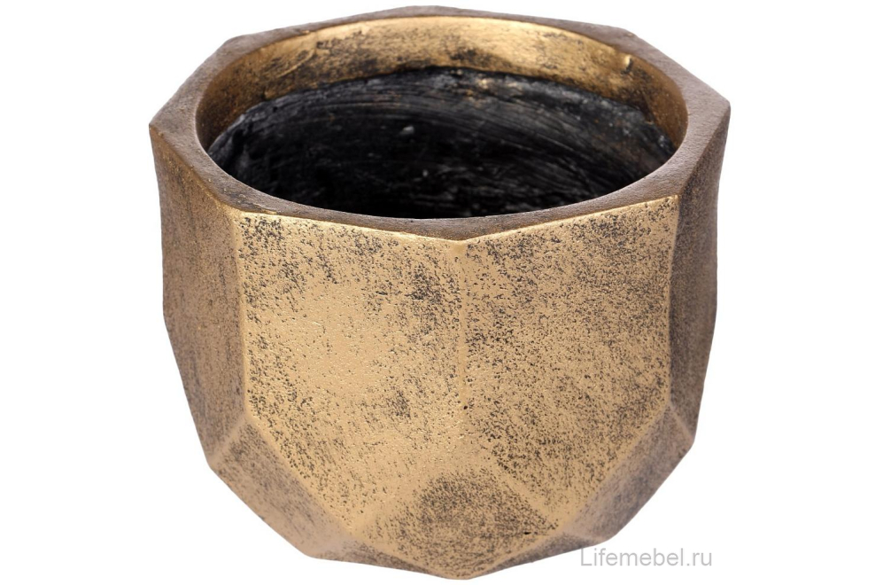 Кашпо Геометри Круглое DROUND30-GLD D30 H22 cm золото