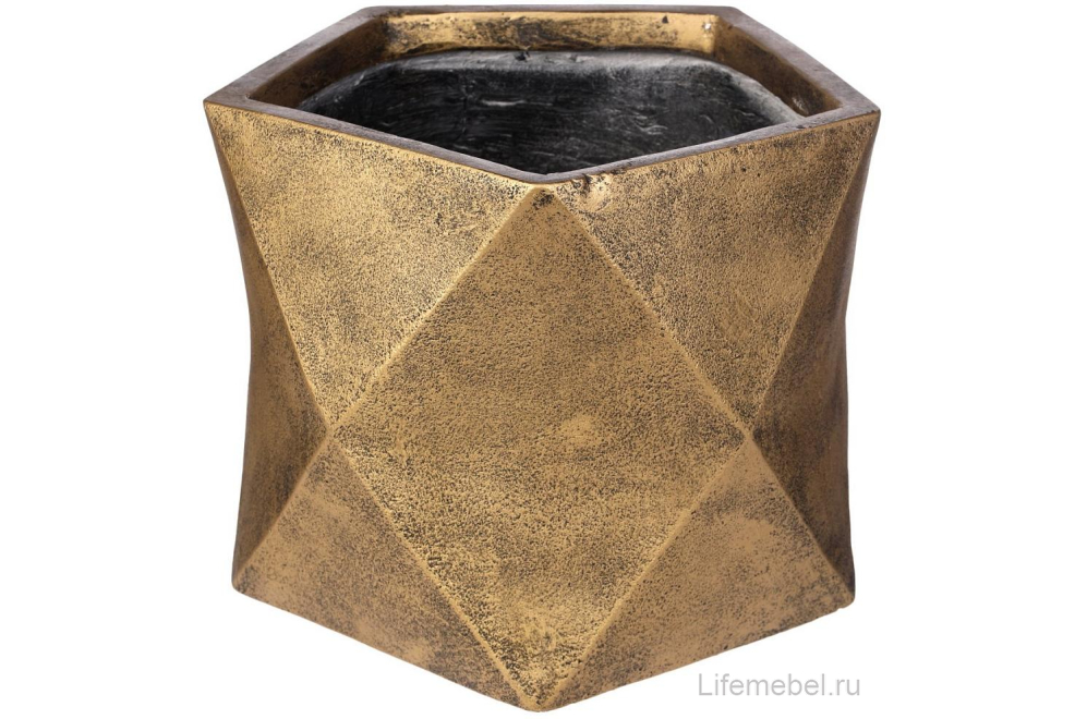 Кашпо Геометри Ромб DSQUARE25-GLD W25 L25 H20 cm золото