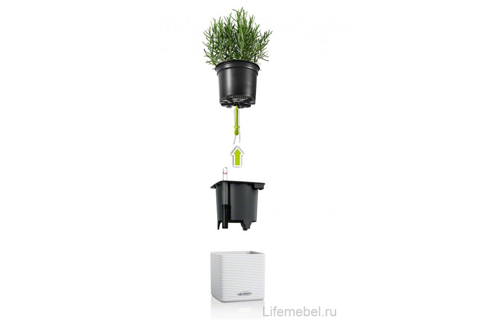 Кашпо Lechuza 13385 CUBE Color 14 зеленый лайм