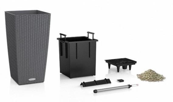 Кашпо Lechuza 15222 CUBICO Cottage 30 Гранит