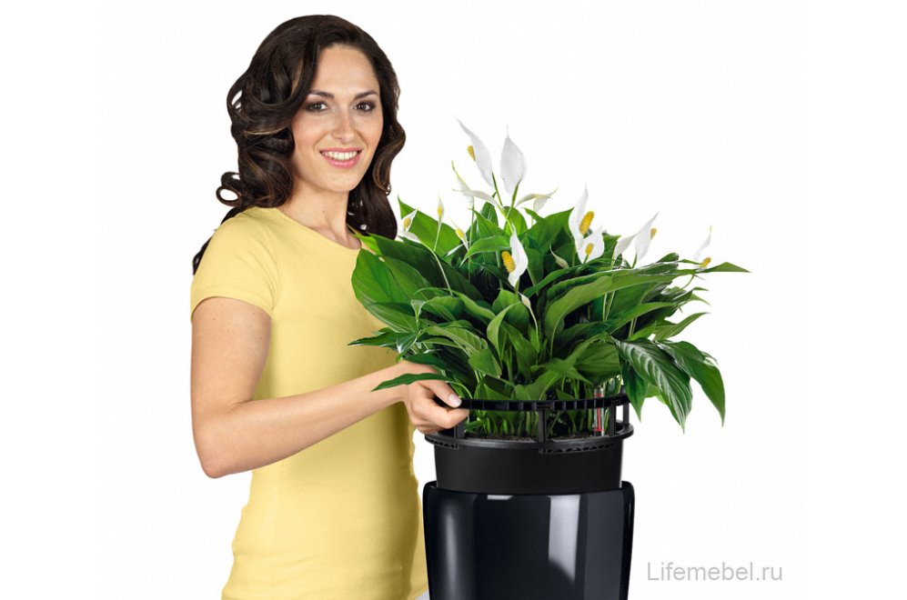 Кашпо Lechuza 15748 RONDO 40 Серебристый металлик