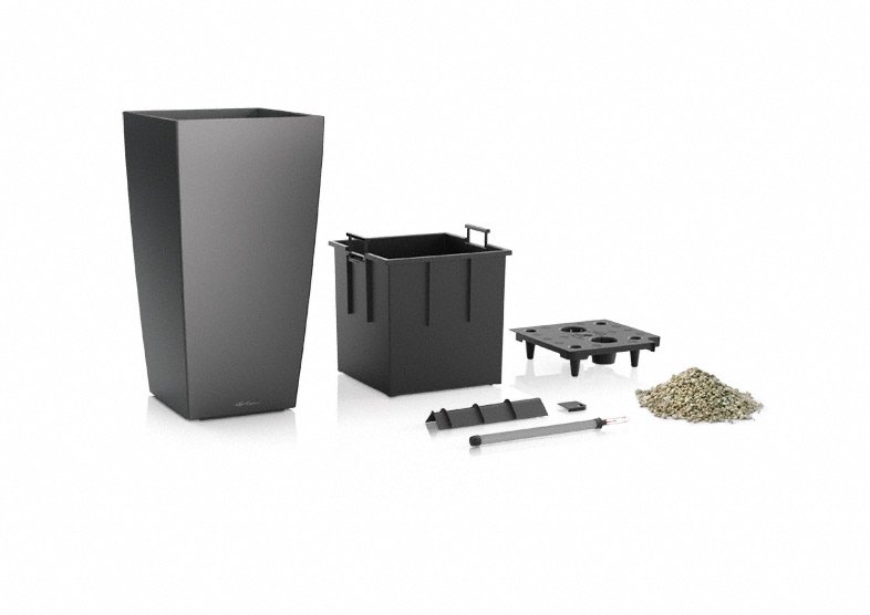 Кашпо Lechuza 18184 CUBICO 30 Антрацитовый металлик