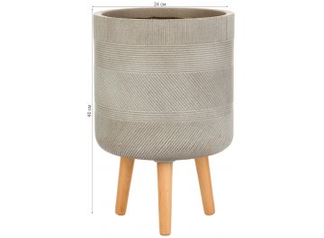 Кашпо Страйп Круглое с Подставкой D24 H40 WSTRIP24-T
