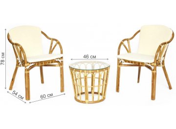 Кофейный комплект из ротанга Akira из ротанга