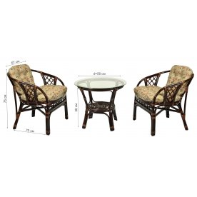 Комплект кофейный Arkadia 2+1 браун