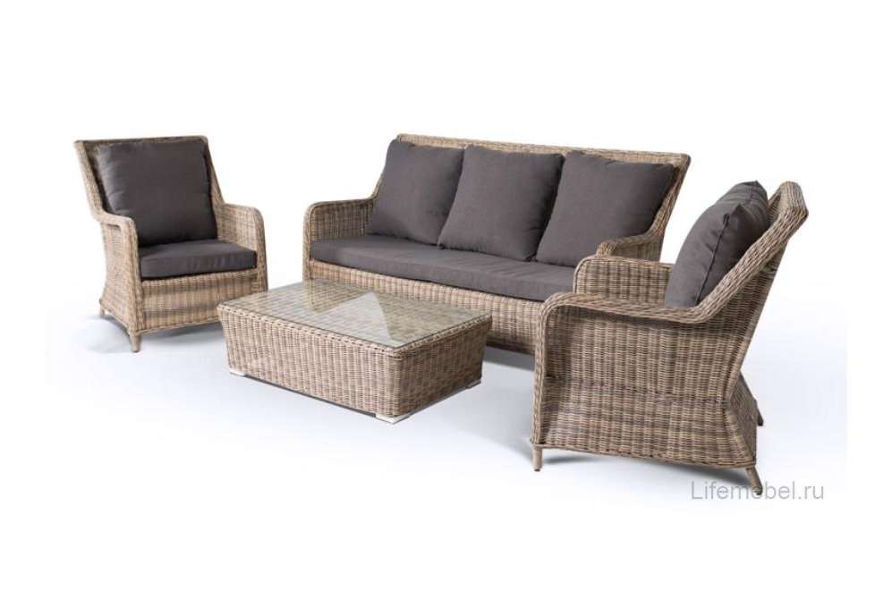 Комплект для отдыха из ротанга Дживан соломенный