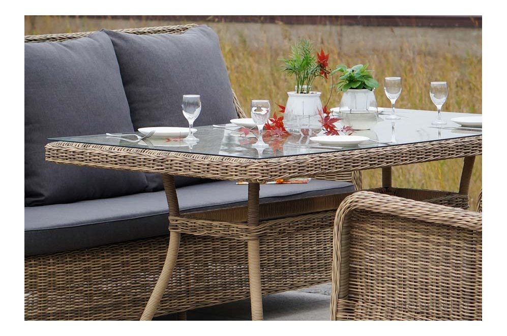 Обеденный комплект (для отдыха) из ротанга Дживан соломенный