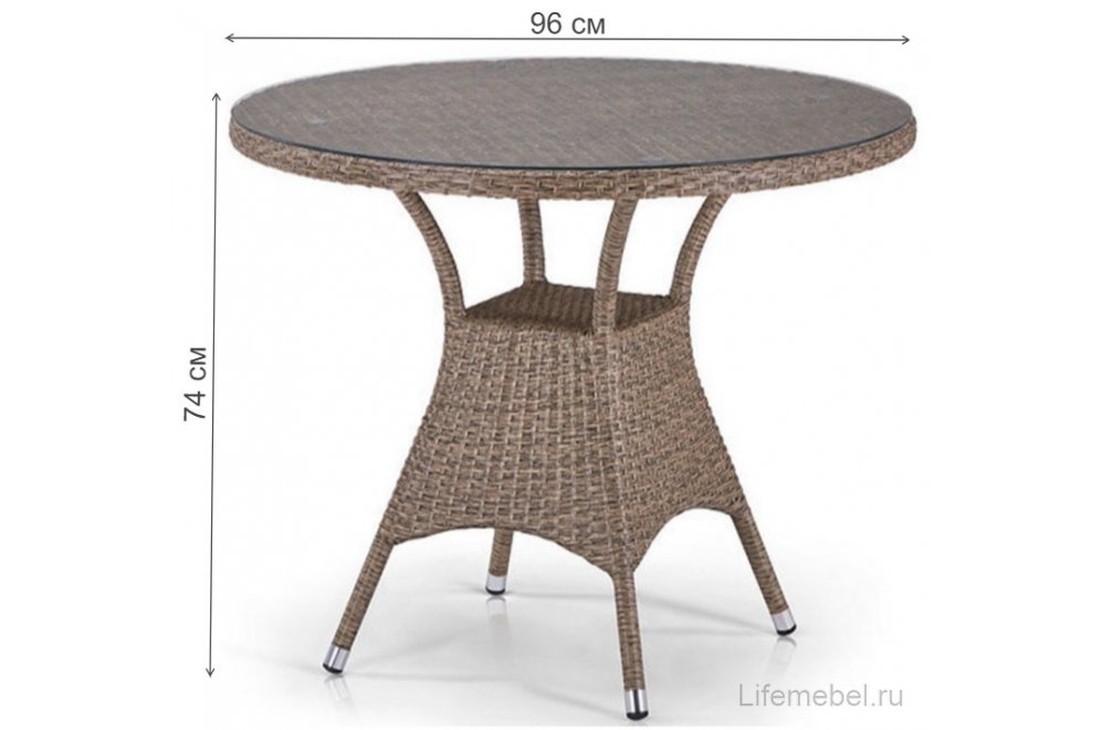 Обеденный комплект из ротанга 4+1 T220CT/Y32-W56 Light Brown 4Pcs