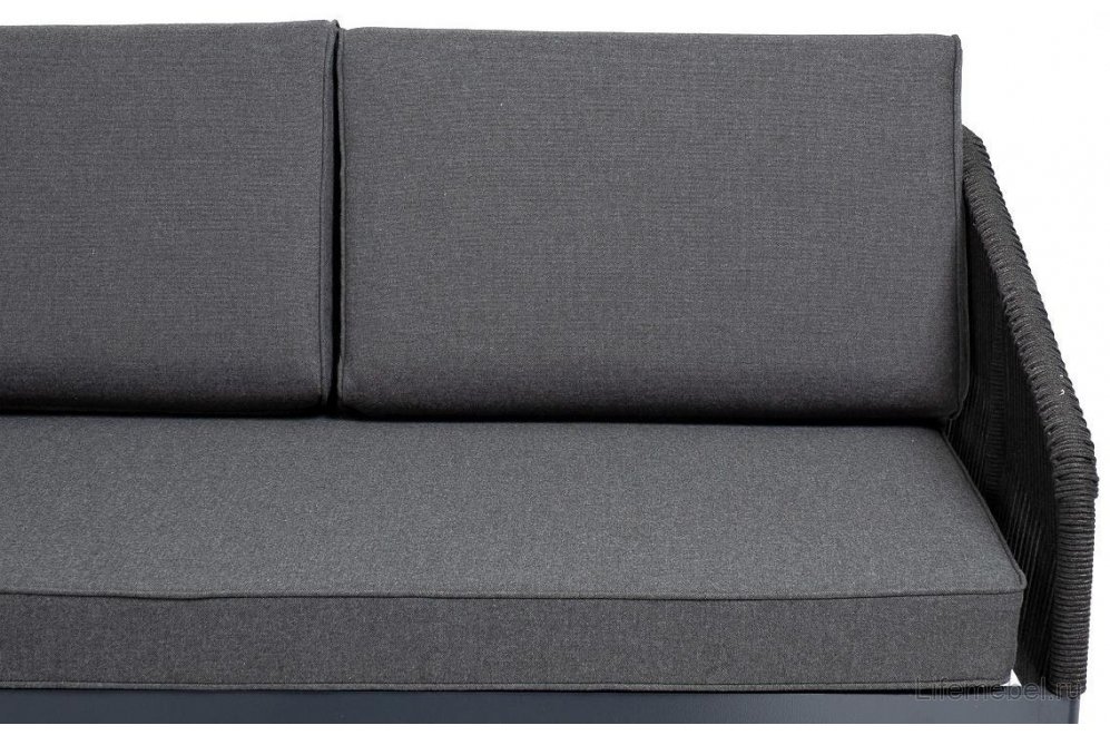 Диван Юджи модульный ткань темно-серая / роуп темно-серый круглый / темно-серый RAL7024