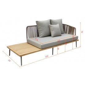 Металлический диван Bayley 129KN-03046 правый