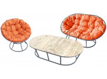 Комплект для отдыха из металла Мамасан Папасан