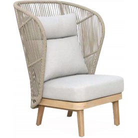 Лаунж-кресло плетеное с высокой спинкой Mali натуральный