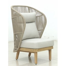 Лаунж-кресло плетеное с высокой спинкой Mali натуральный