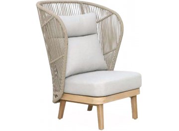Лаунж-кресло плетеное с высокой спинкой Mali натуральный