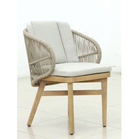 Кресло обеденное деревянное с подушками Mali натуральный