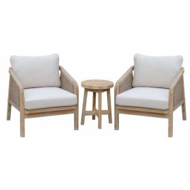 Кресло деревянное с подушками Ravona KD натуральный / бежевый