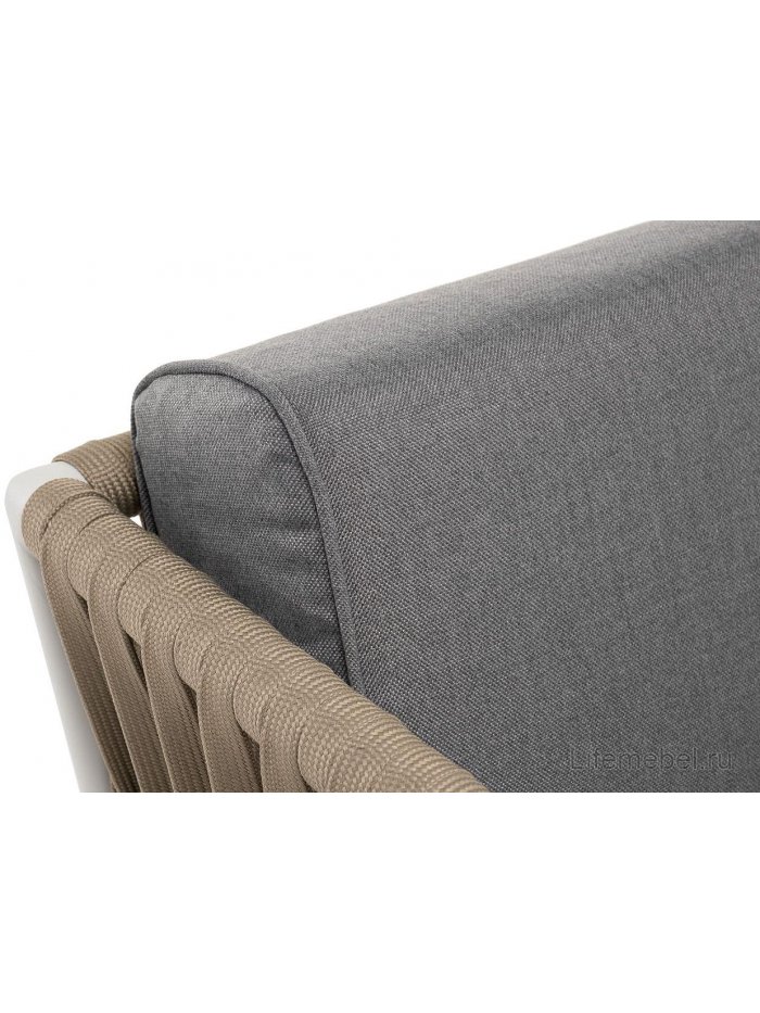 Кресло Juno ткань серая 017 / роуп серо-коричневый / светло-серый RAL7035 муар