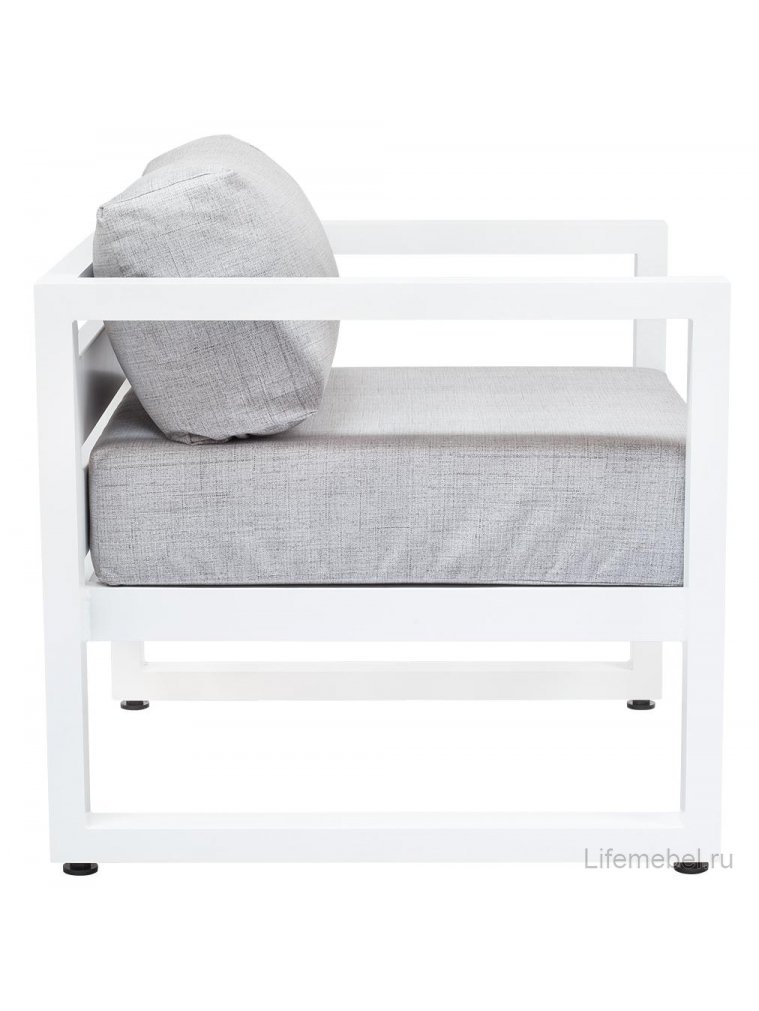 Металлическое кресло Корсика велюр дублин светло-серый / белое