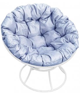 Металлическое кресло Папасан белый / серый