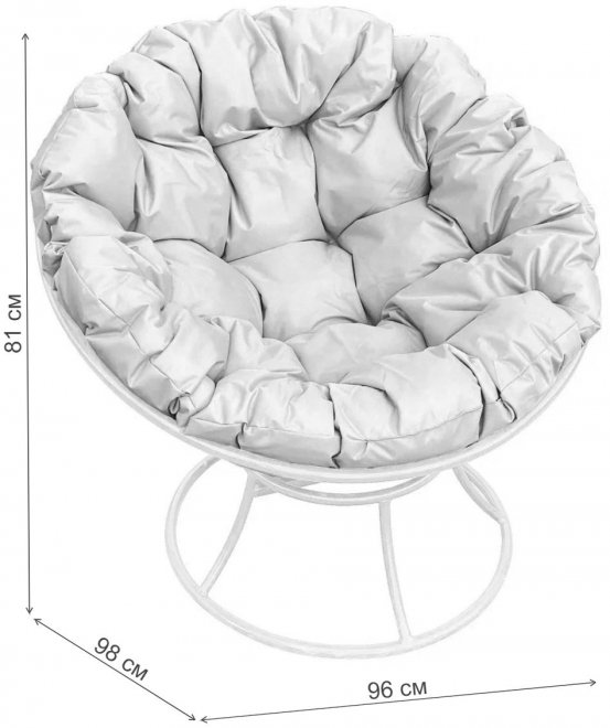 Металлическое кресло Папасан коричневое / зелёная подушка